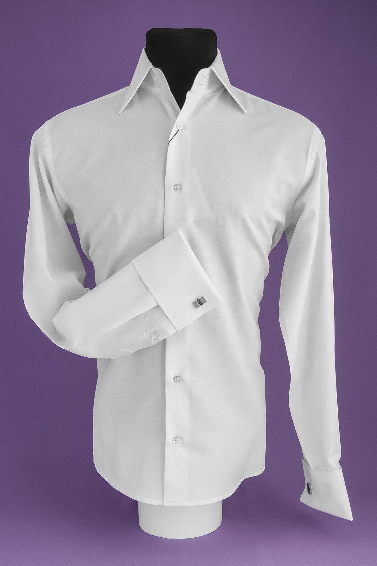 Zara белая мужская рубашка с манжетами